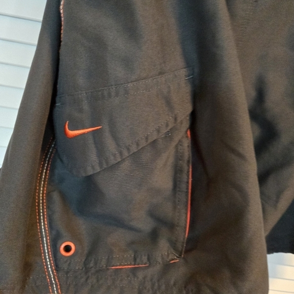 Nike Swim Trunks Medium Mens Retro Gray Orange Logo Lined Mesh Pockets Size XXL - Picture 5 of 6